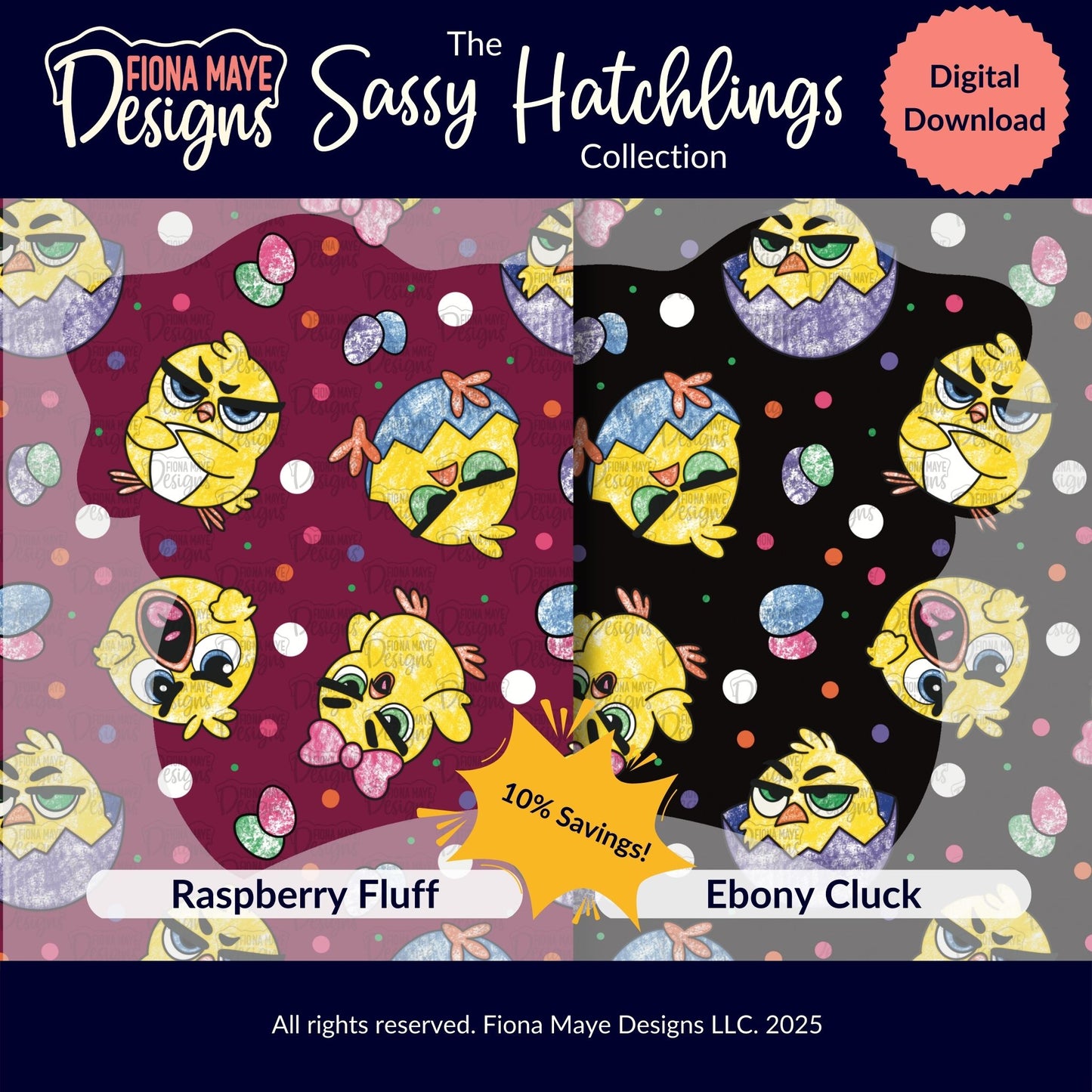 Sassy Hatchlings | PNG Seamless Pattern