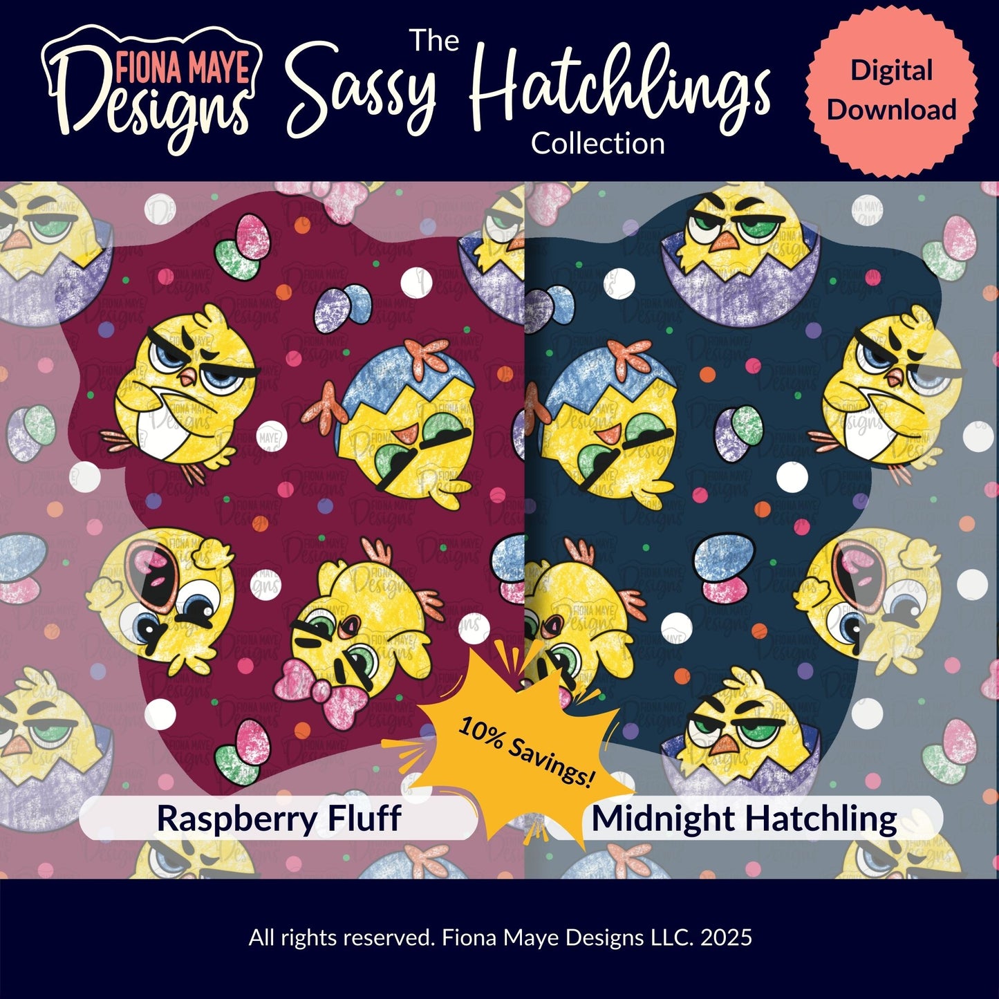 Sassy Hatchlings | PNG Seamless Pattern