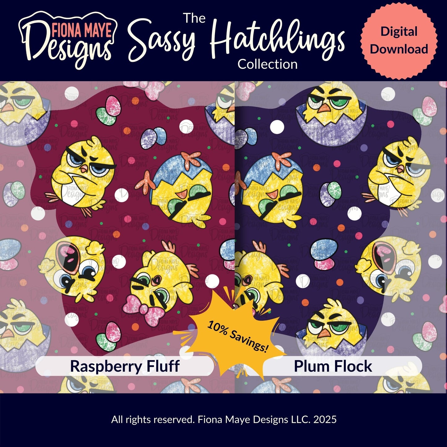 Sassy Hatchlings | PNG Seamless Pattern