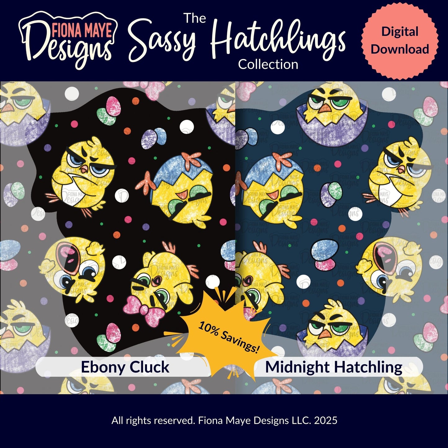 Sassy Hatchlings | PNG Seamless Pattern