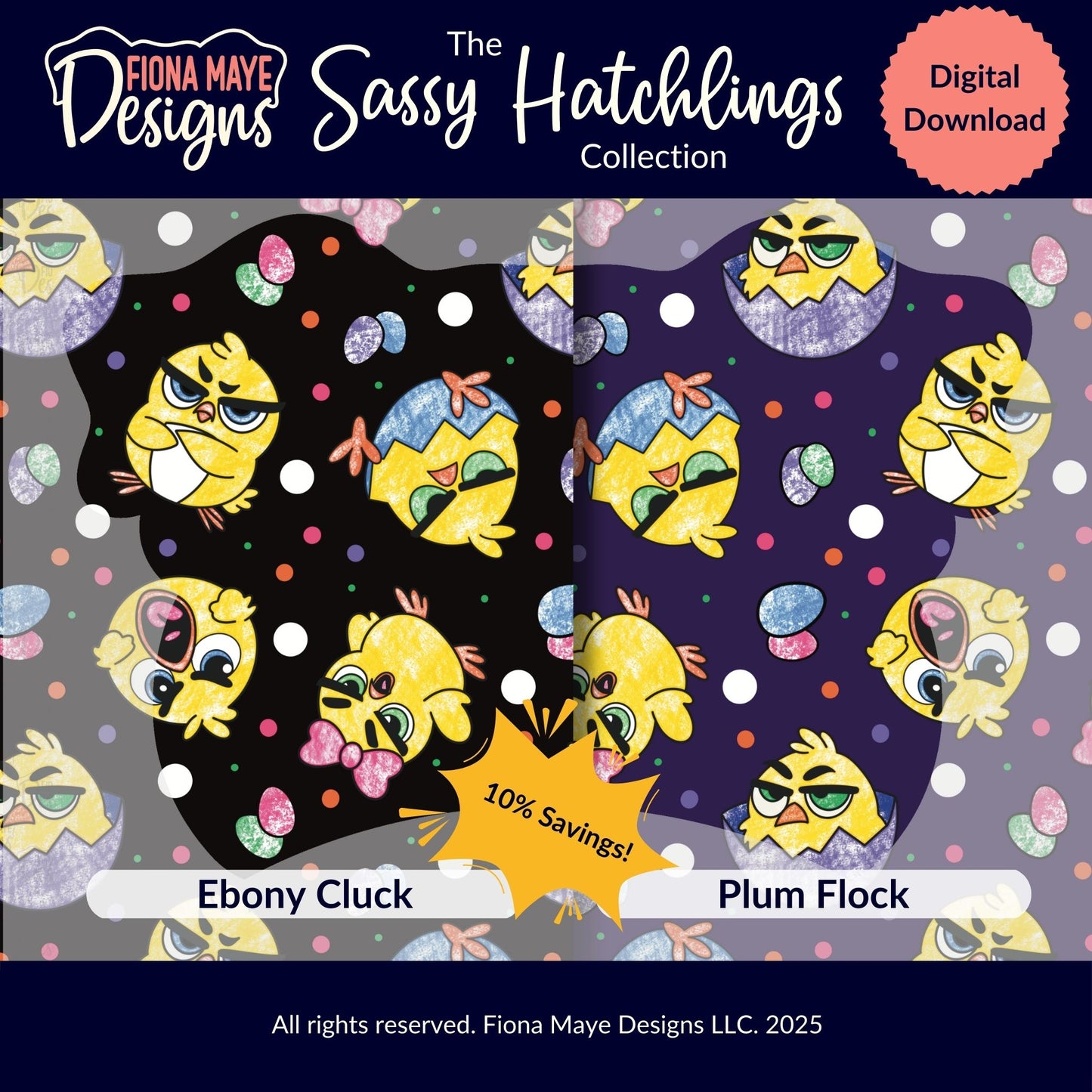 Sassy Hatchlings | PNG Seamless Pattern