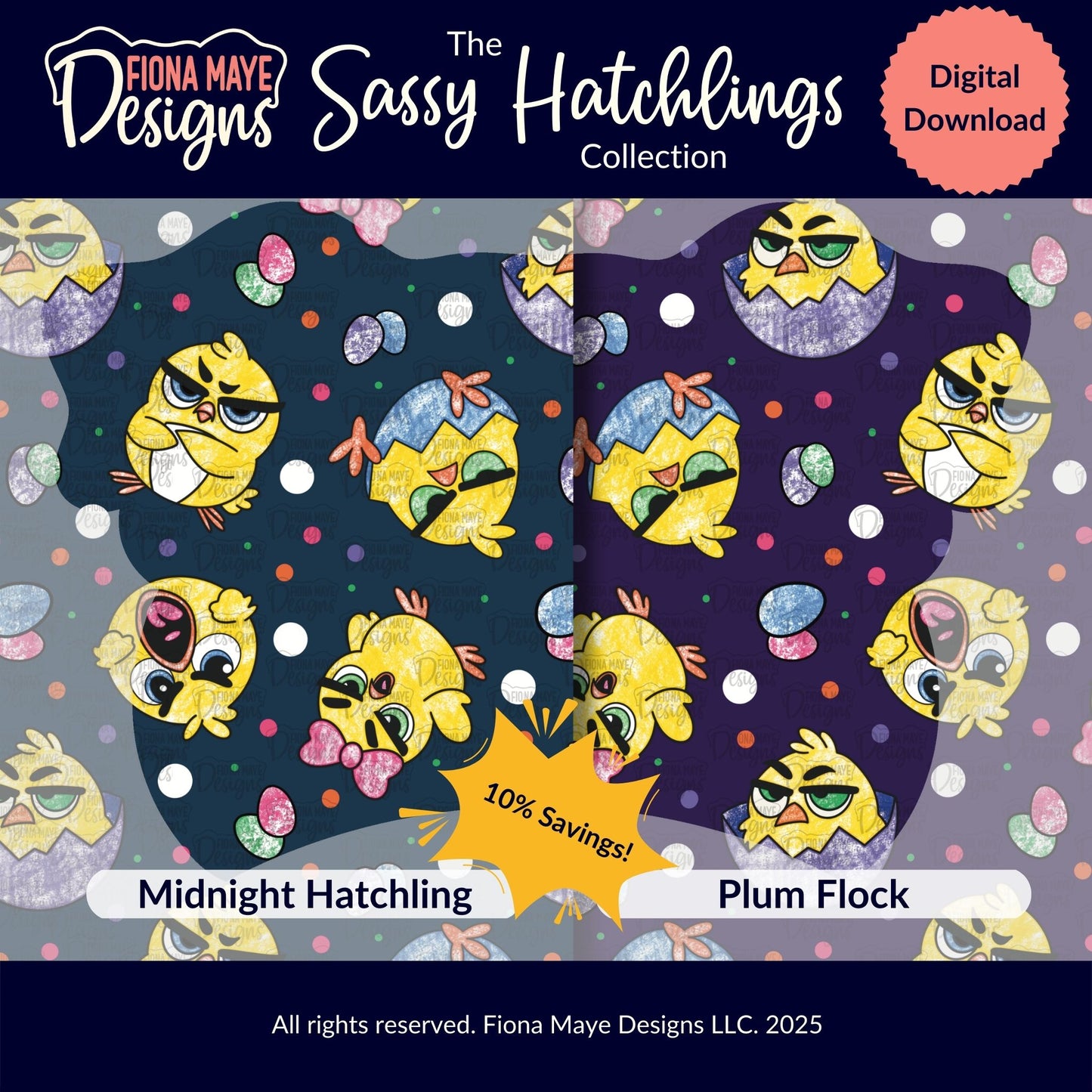 Sassy Hatchlings | PNG Seamless Pattern