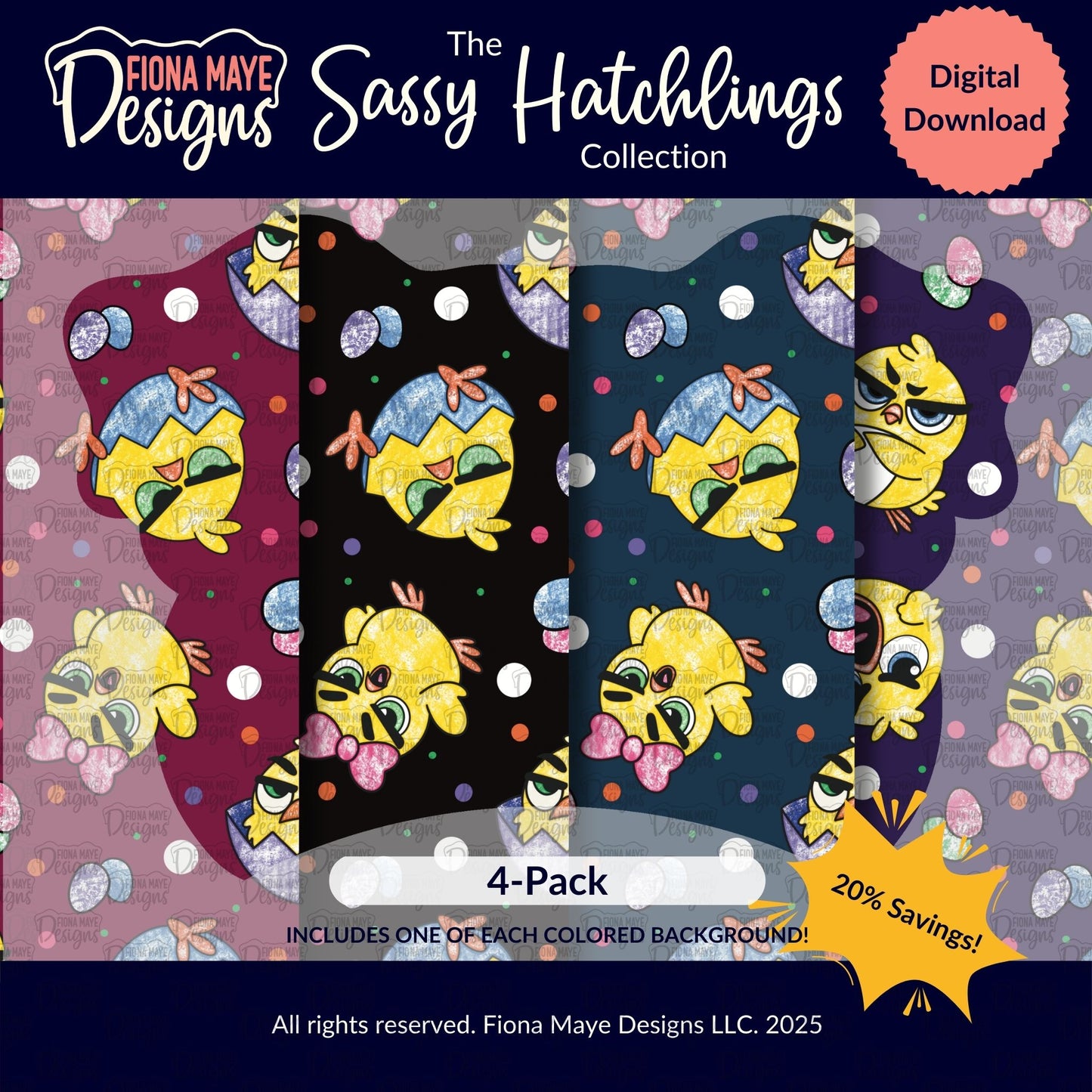 Sassy Hatchlings | PNG Seamless Pattern