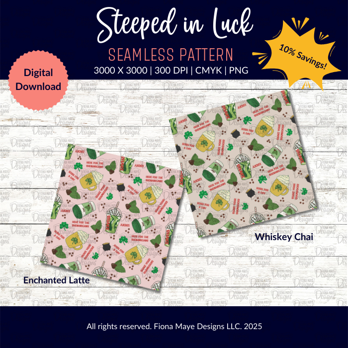 Steeped in Luck | PNG Seamless Patterns