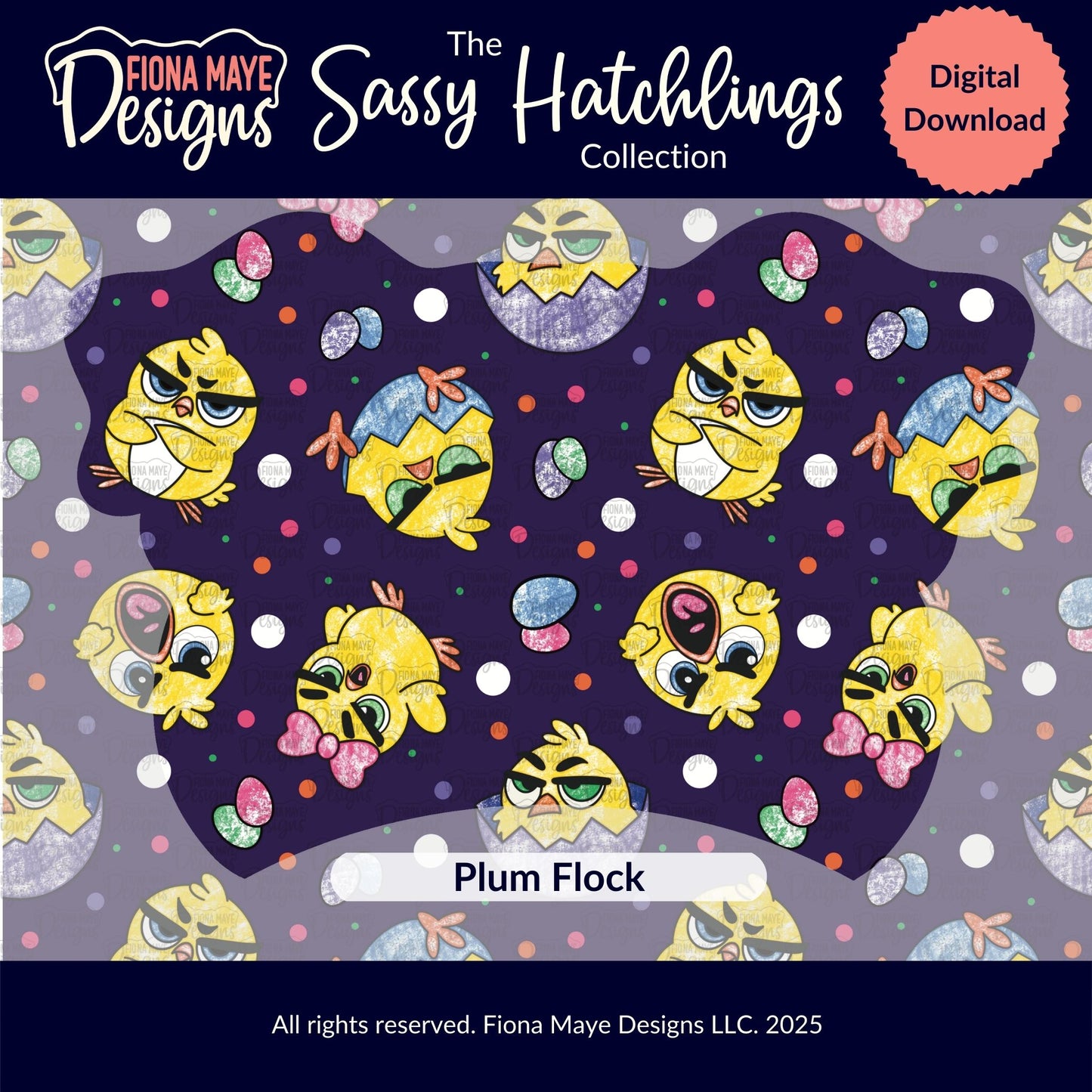 Sassy Hatchlings | PNG Seamless Pattern