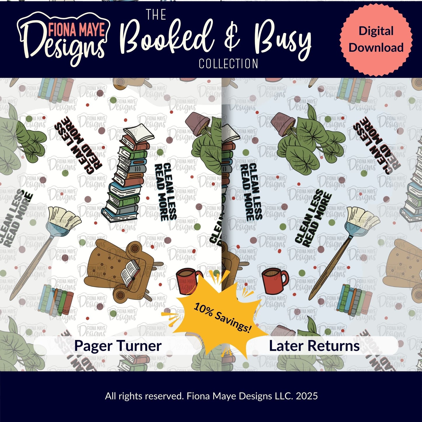 Booked & Busy | PNG Seamless Pattern(s)