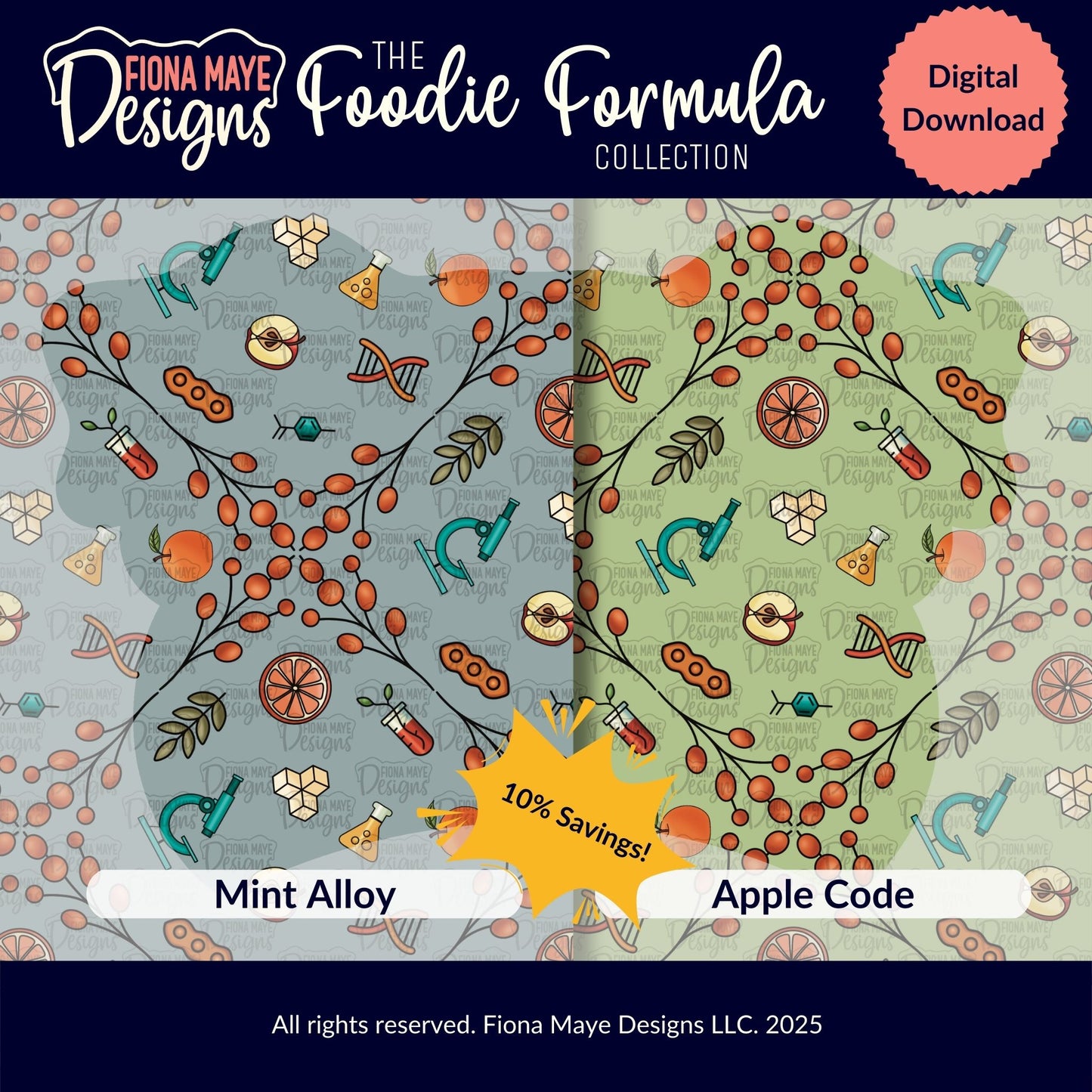 Foodie Formula | PNG Seamless Pattern(s)