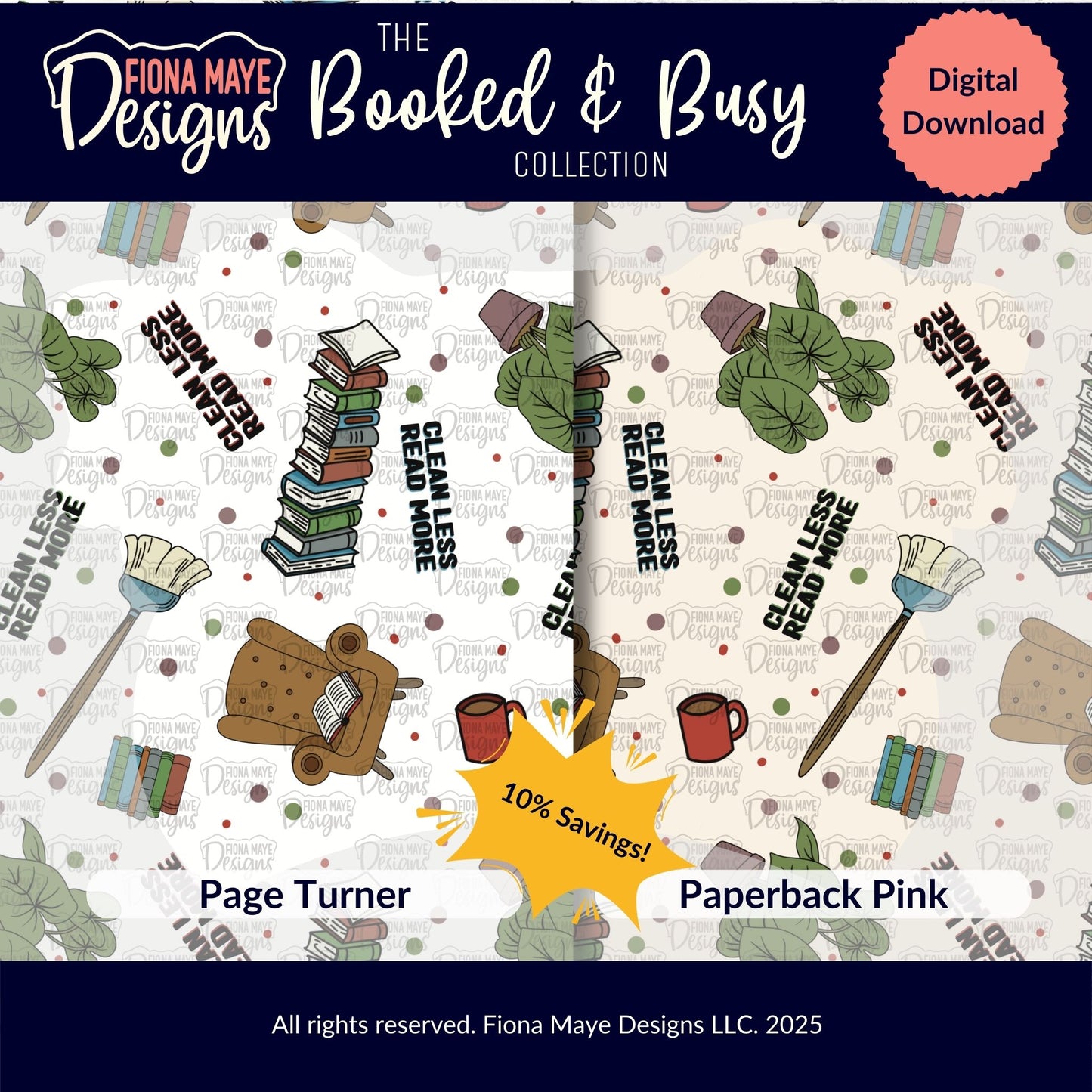 Booked & Busy | PNG Seamless Pattern(s)