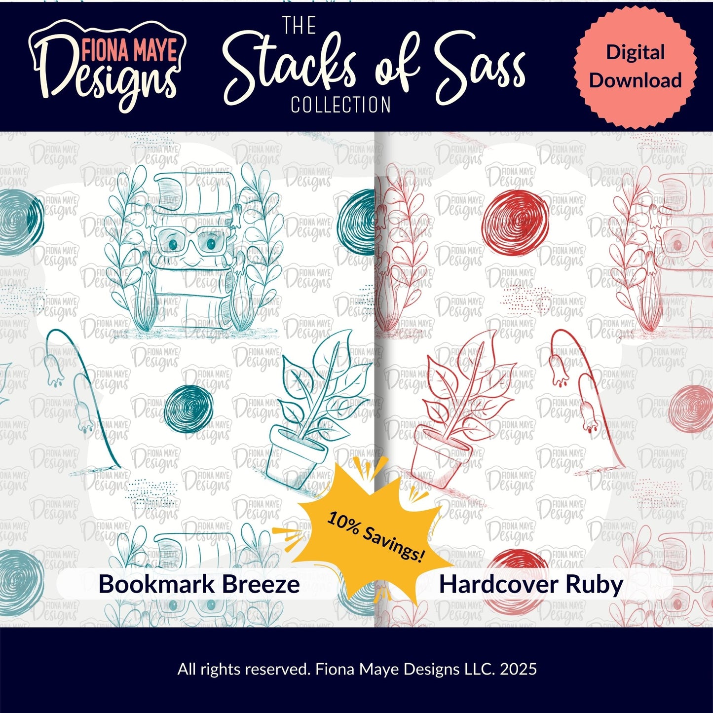 Stacks of Sass | PNG Seamless Pattern(s)