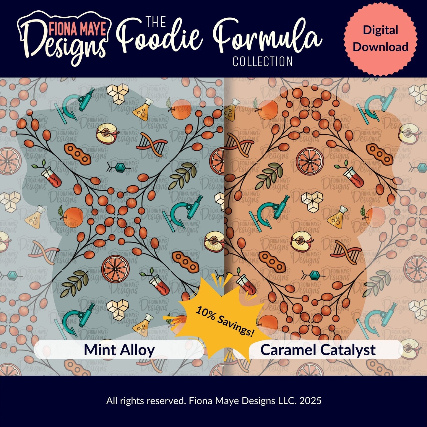 Foodie Formula | PNG Seamless Pattern(s)