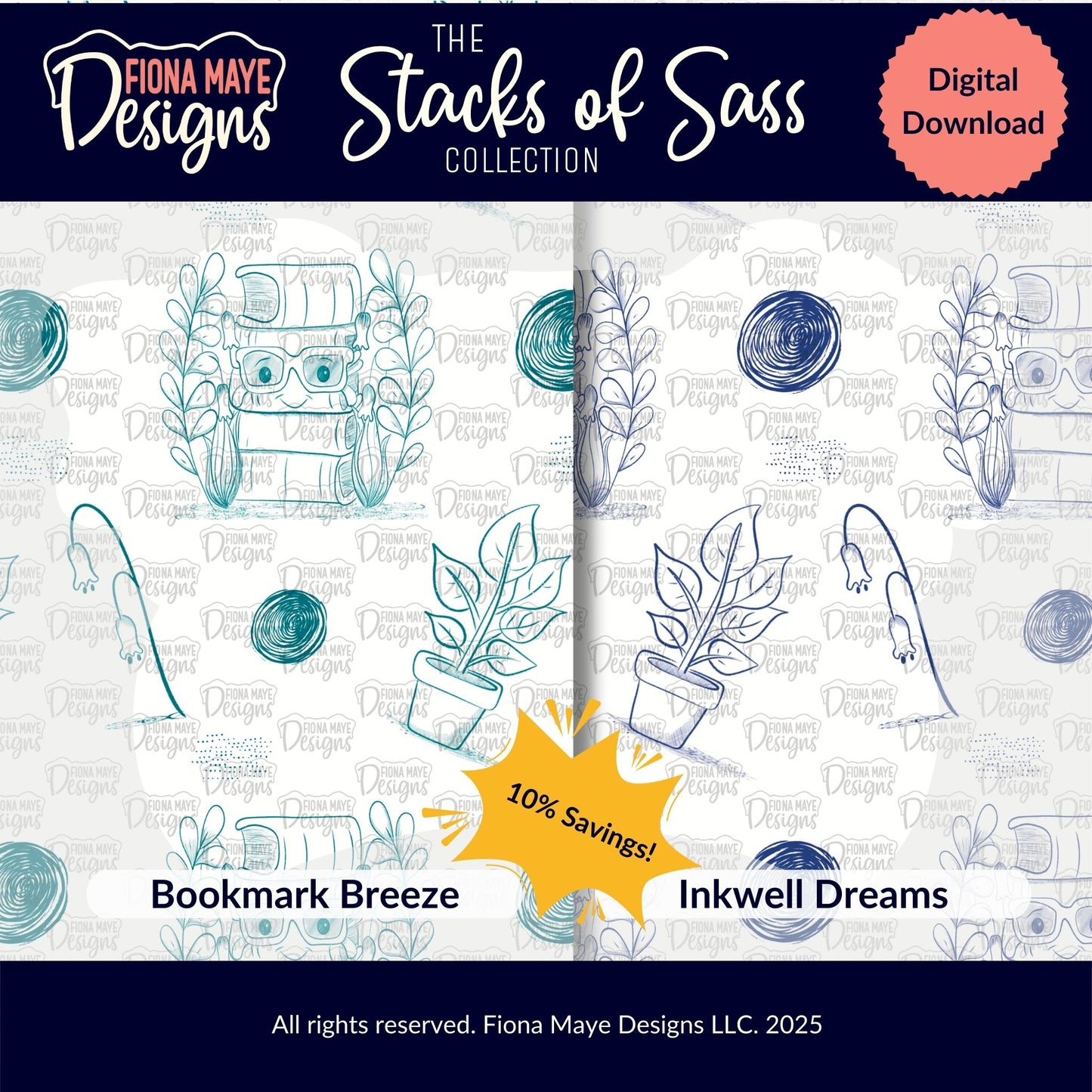 Stacks of Sass | PNG Seamless Pattern(s)