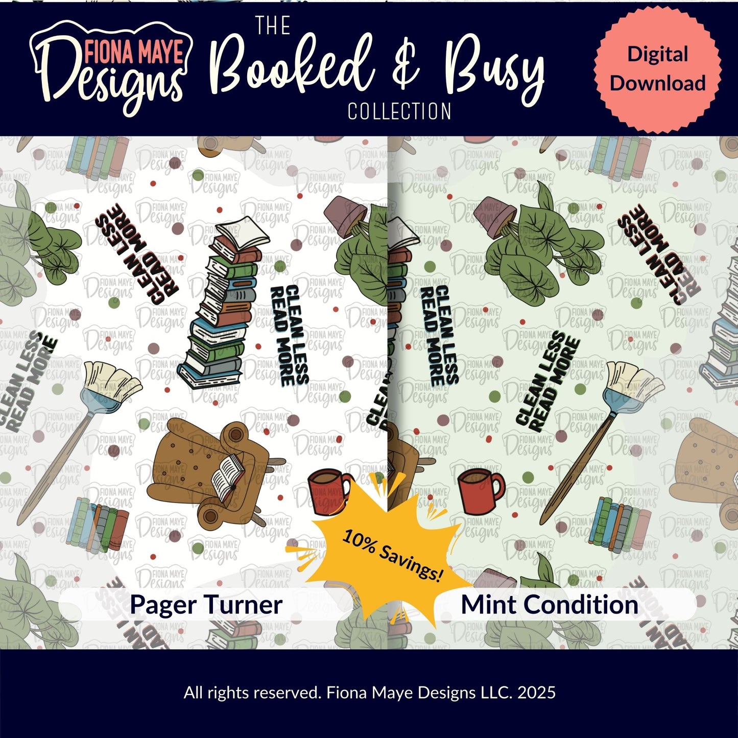 Booked & Busy | PNG Seamless Pattern(s)