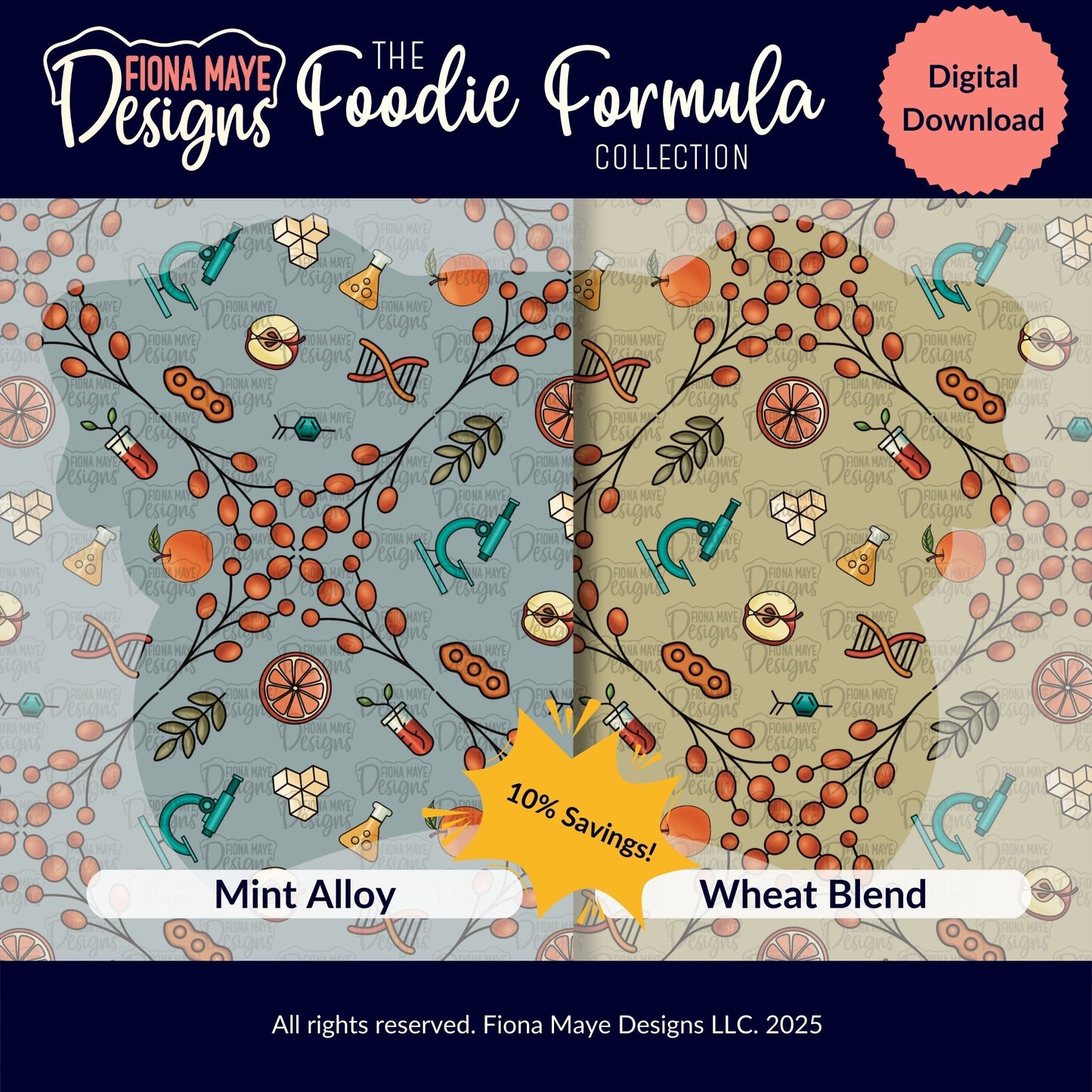 Foodie Formula | PNG Seamless Pattern(s)