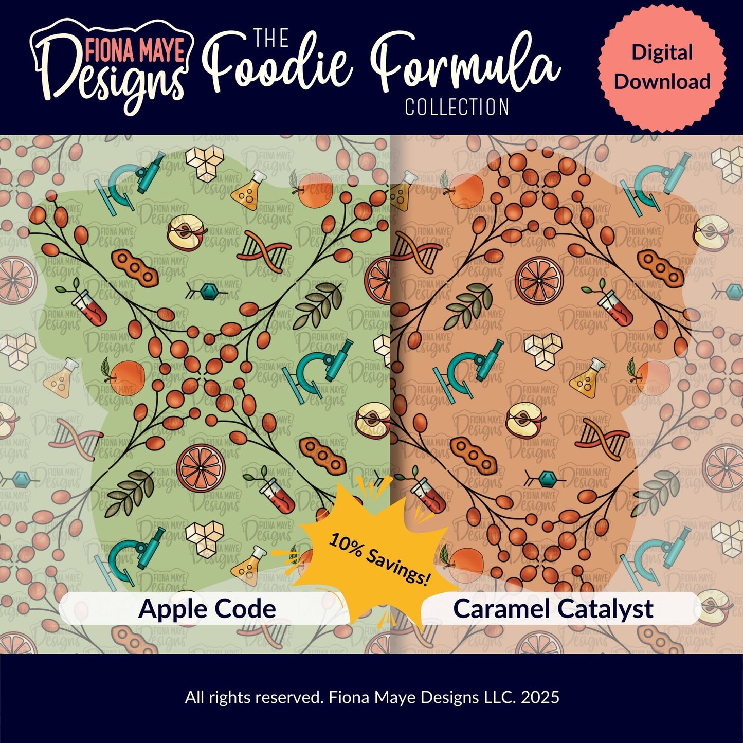 Foodie Formula | PNG Seamless Pattern(s)