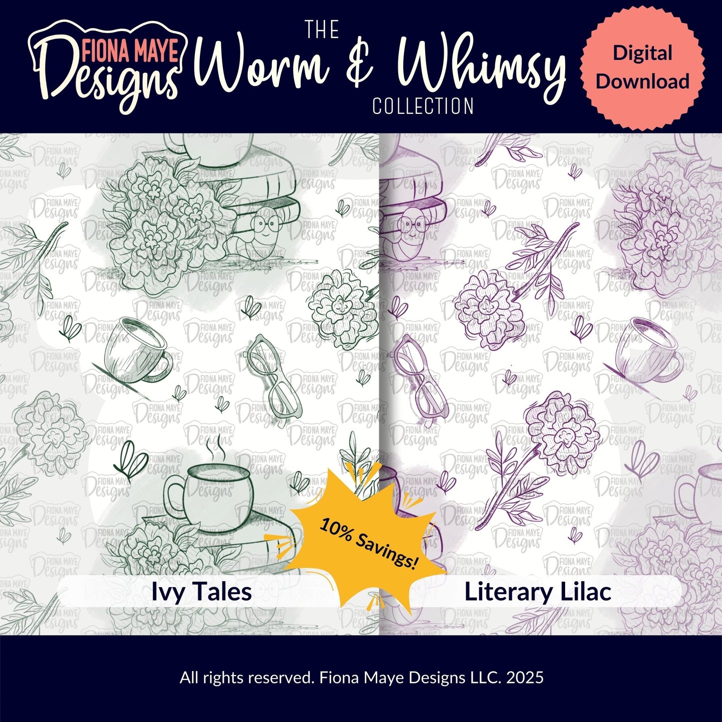 Worm Whimsy | PNG Seamless Pattern(s)