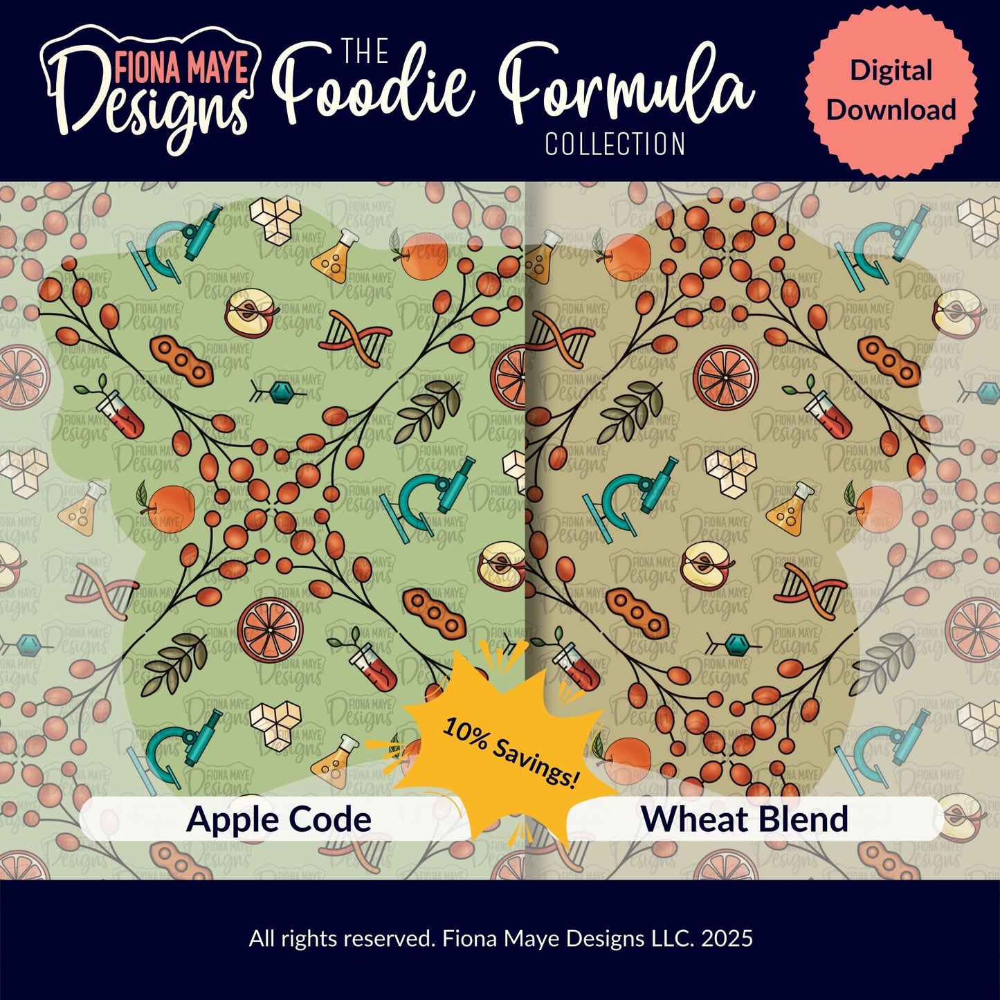 Foodie Formula | PNG Seamless Pattern(s)