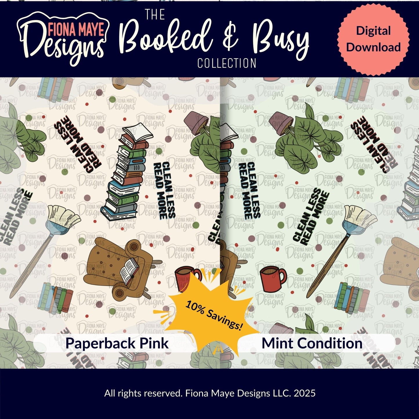 Booked & Busy | PNG Seamless Pattern(s)