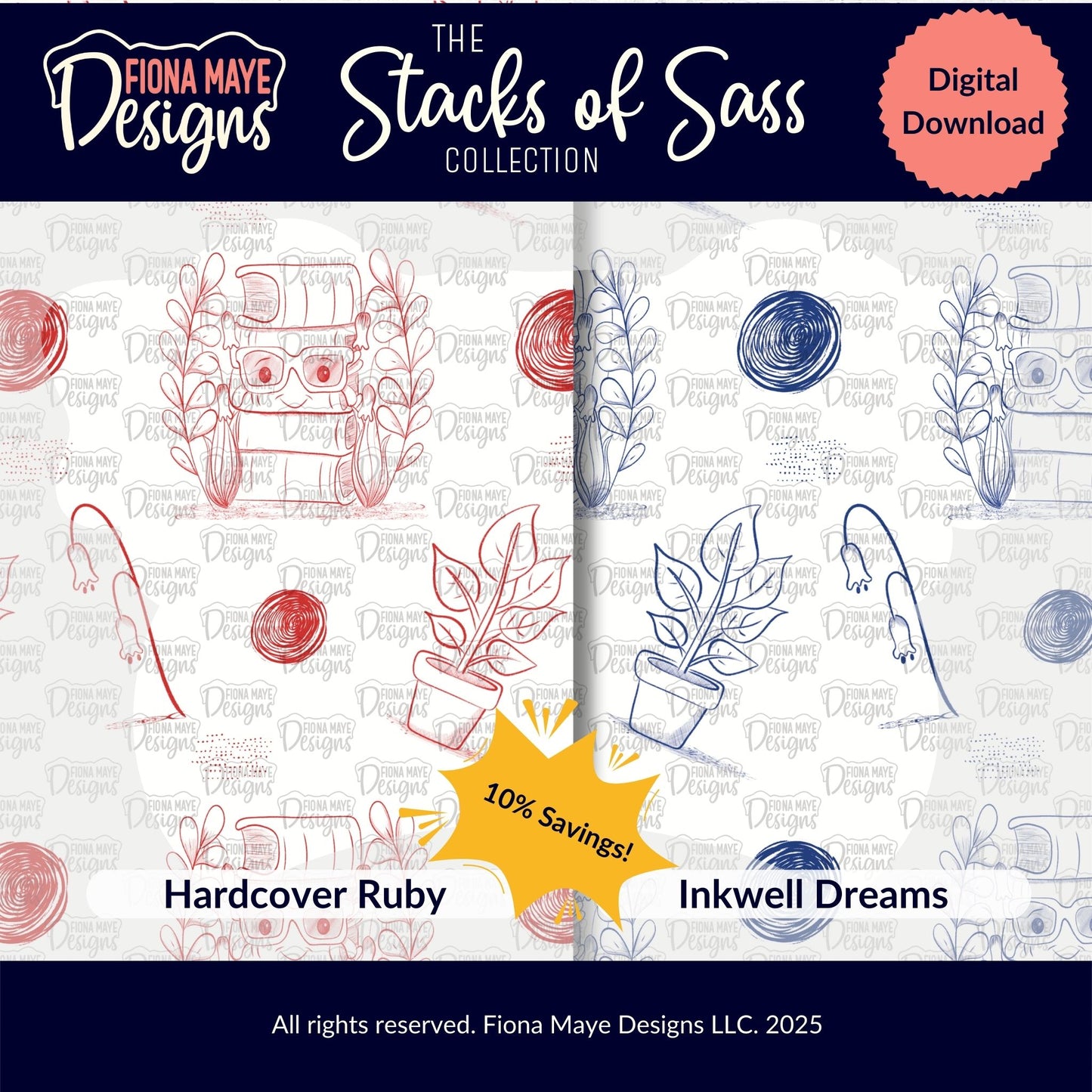 Stacks of Sass | PNG Seamless Pattern(s)