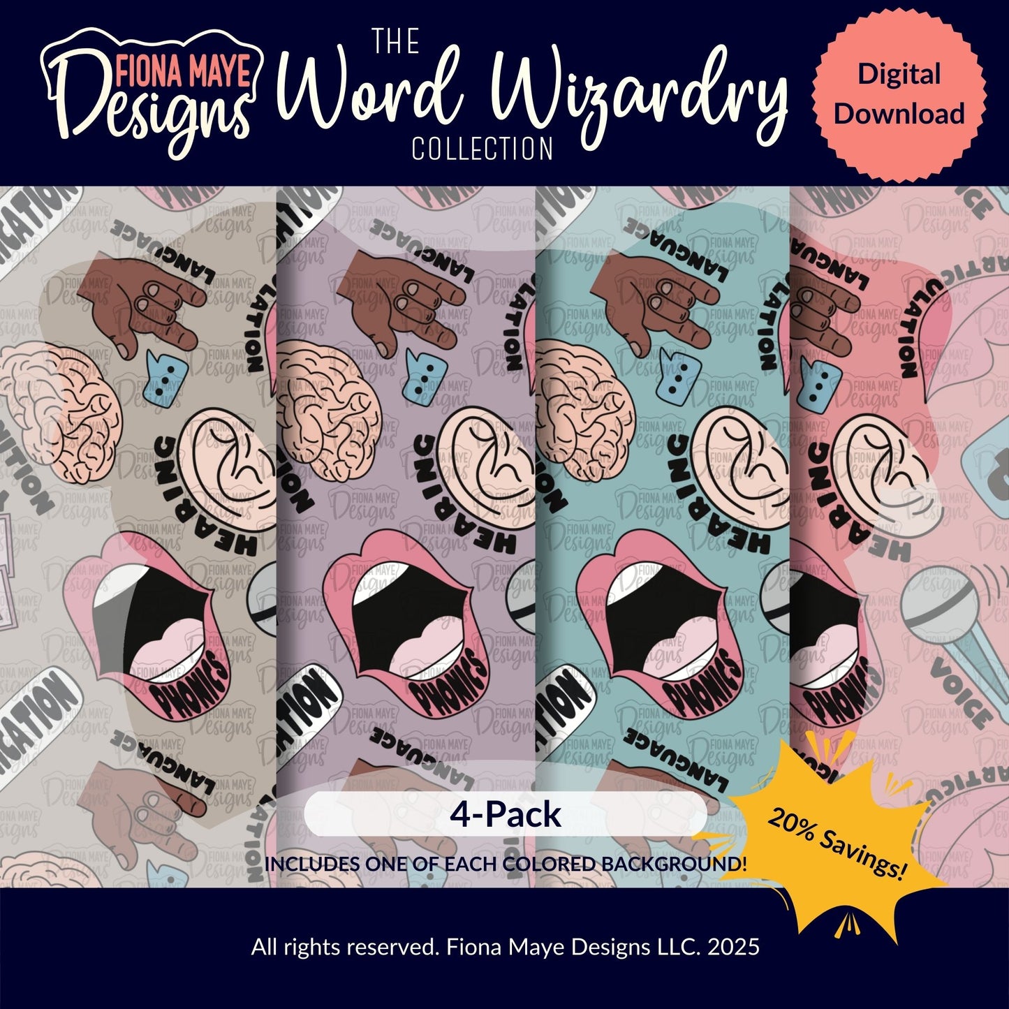 Word Wizardry | PNG Seamless Pattern(s)