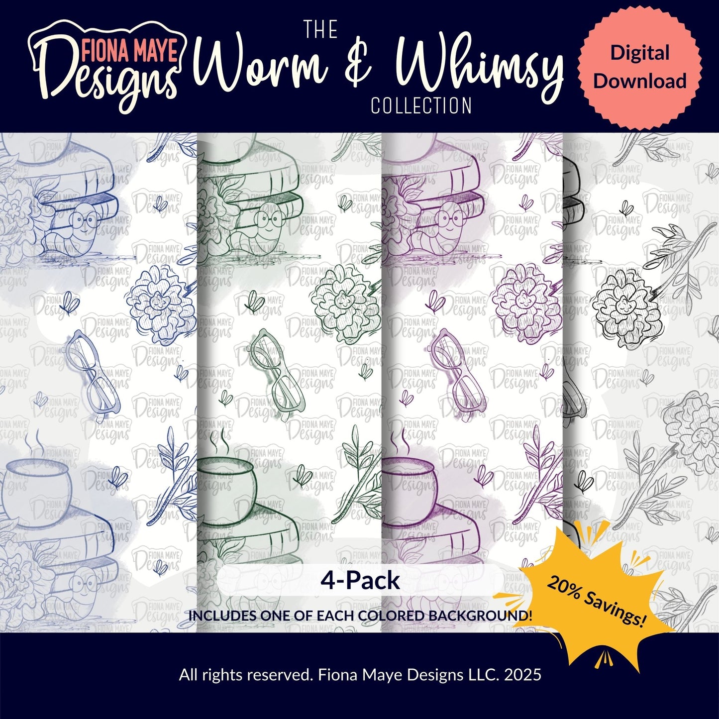 Worm Whimsy | PNG Seamless Pattern(s)