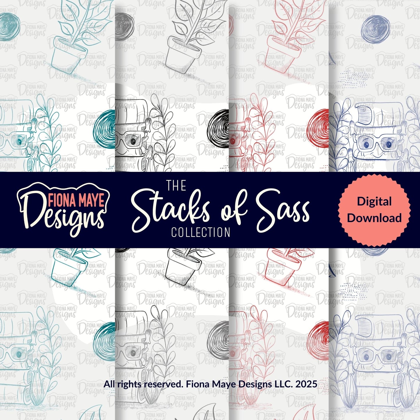 Stacks of Sass | PNG Seamless Pattern(s)