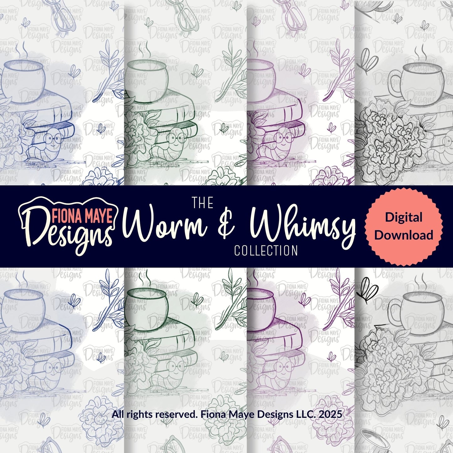 Worm Whimsy | PNG Seamless Pattern(s)