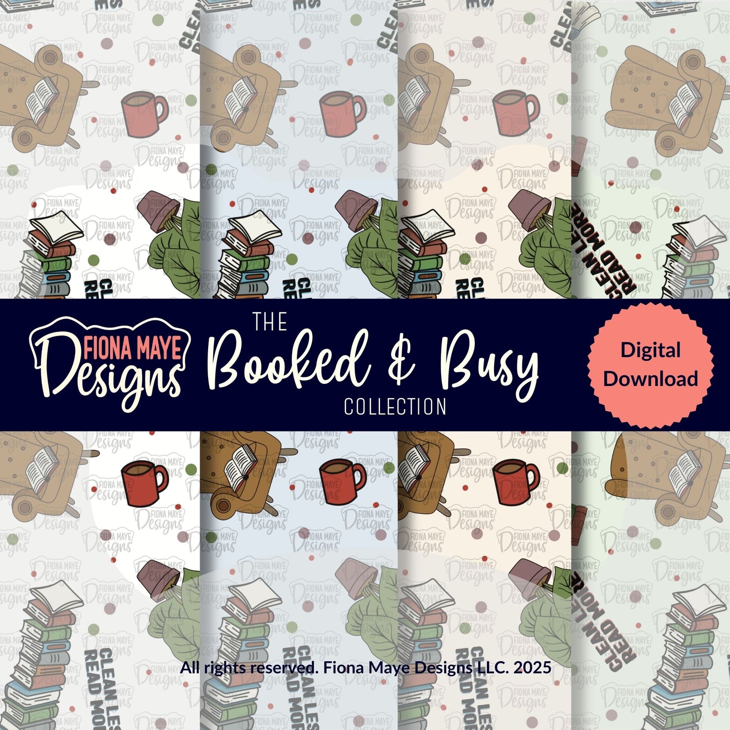 Booked & Busy | PNG Seamless Pattern(s)