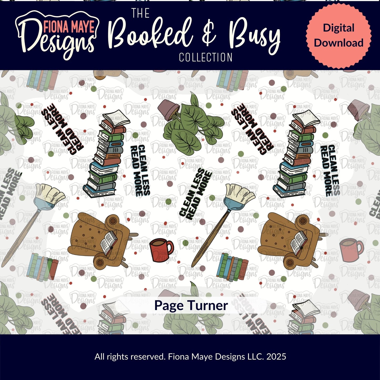 Booked & Busy | PNG Seamless Pattern(s)