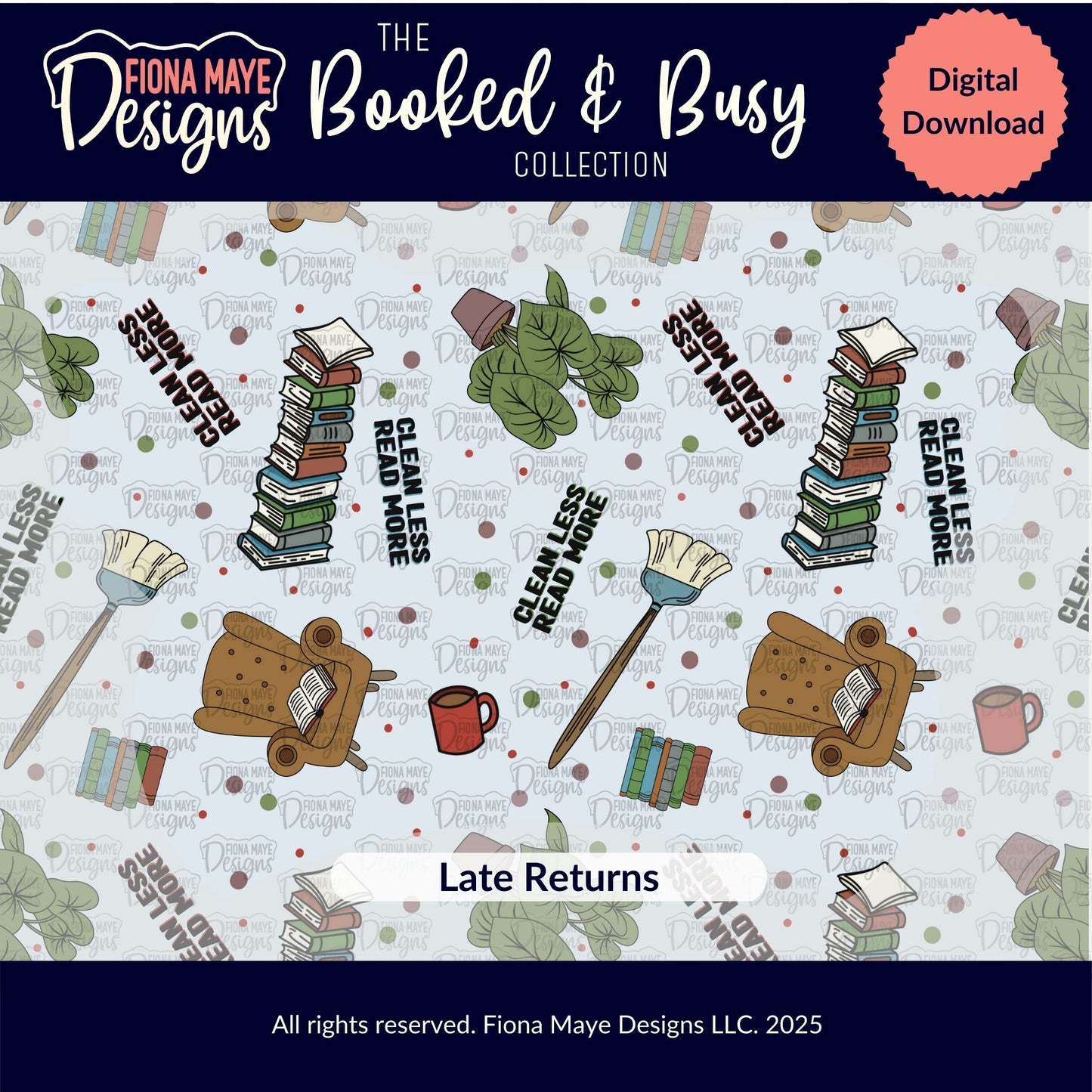 Booked & Busy | PNG Seamless Pattern(s)