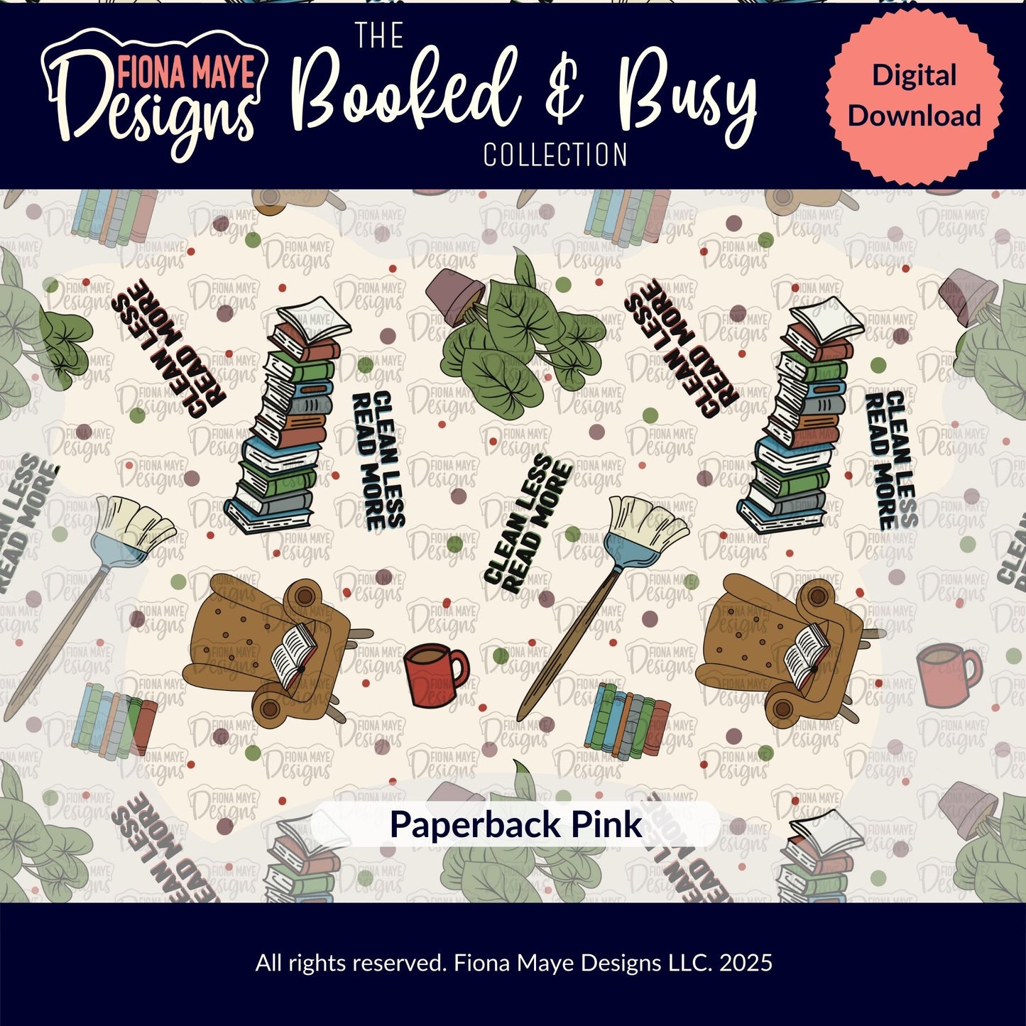 Booked & Busy | PNG Seamless Pattern(s)