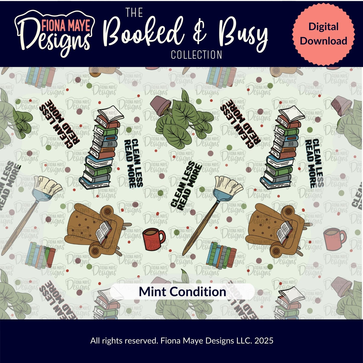 Booked & Busy | PNG Seamless Pattern(s)