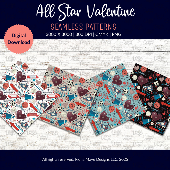 All Star Valentine | PNG Seamless Patterns