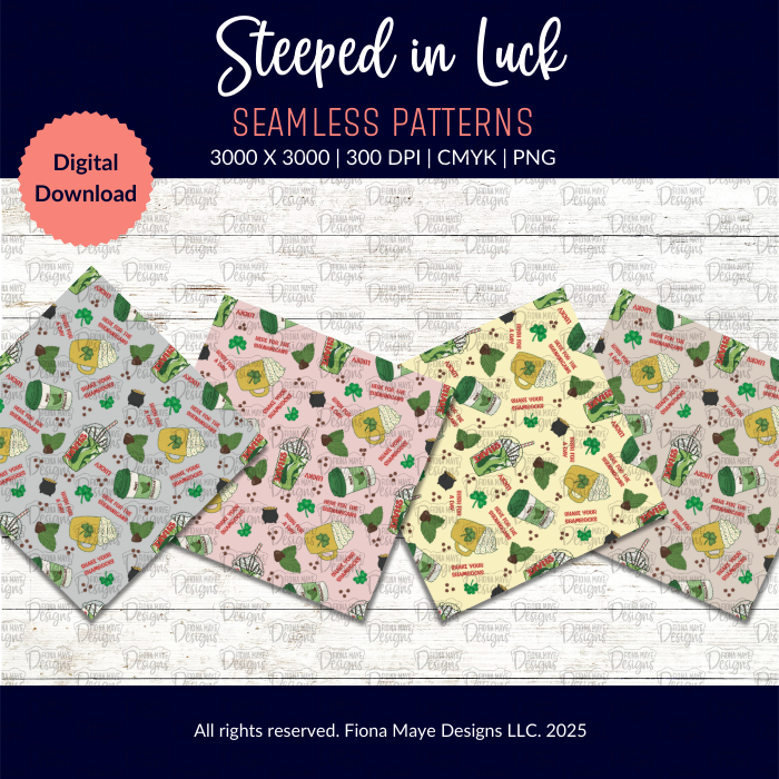 Steeped in Luck | PNG Seamless Patterns