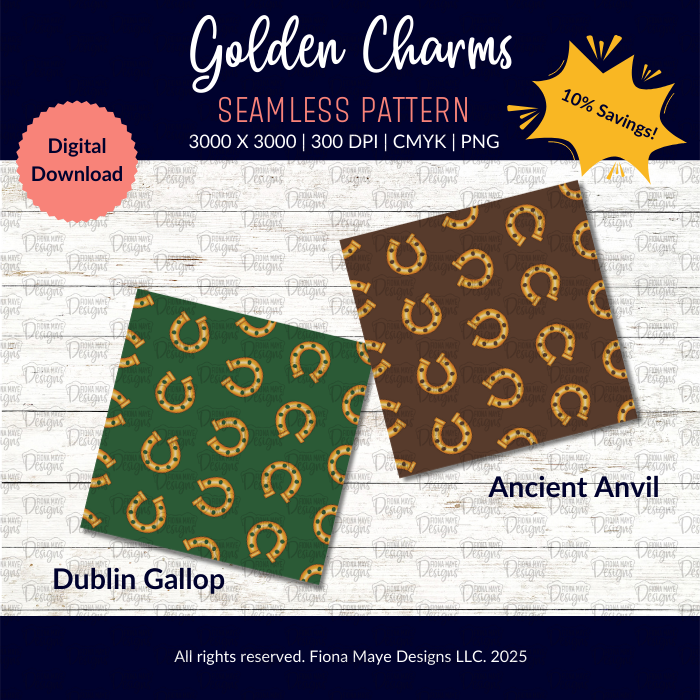 Golden Charms | PNG Seamless Patterns