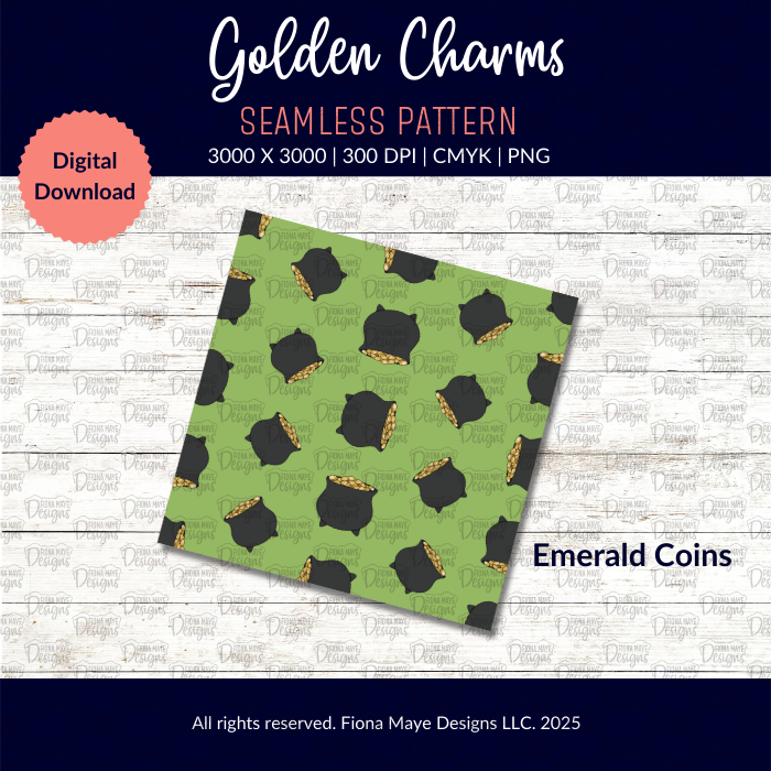 Golden Charms | PNG Seamless Patterns