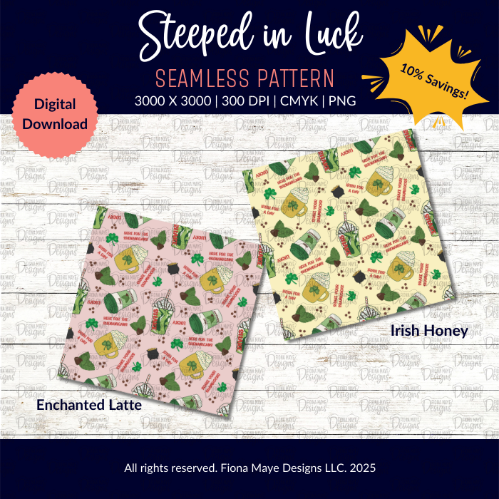 Steeped in Luck | PNG Seamless Patterns