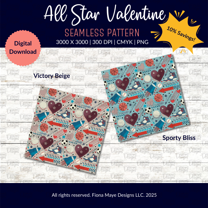 All Star Valentine | PNG Seamless Patterns