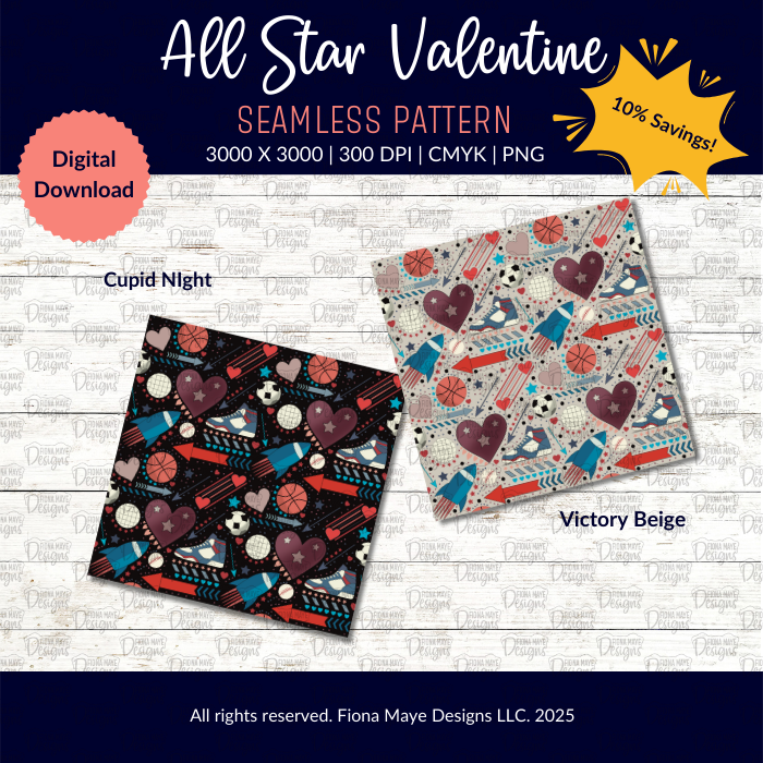 All Star Valentine | PNG Seamless Patterns