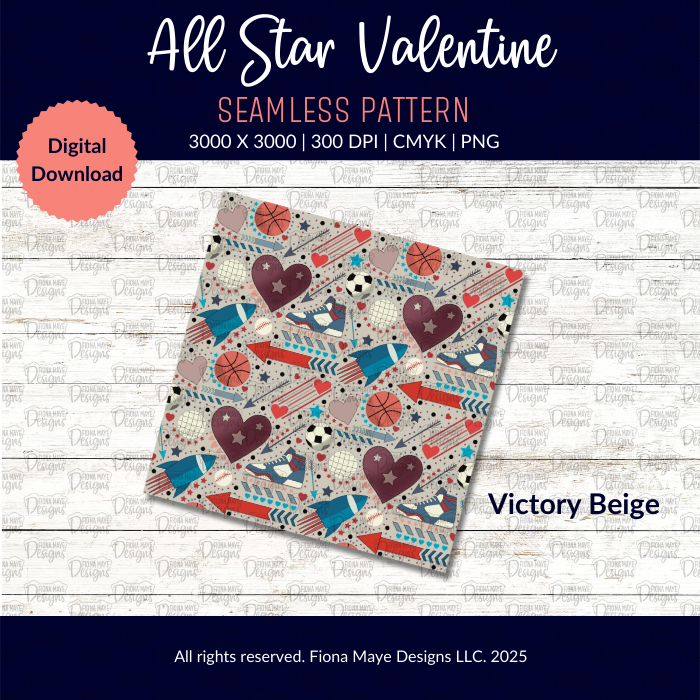 All Star Valentine | PNG Seamless Patterns