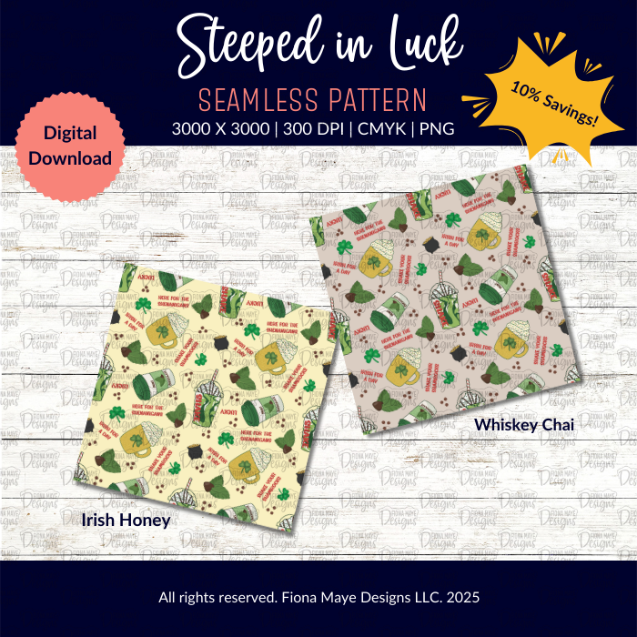 Steeped in Luck | PNG Seamless Patterns