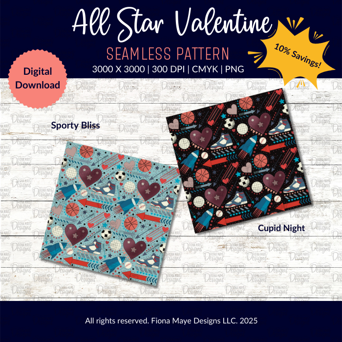 All Star Valentine | PNG Seamless Patterns