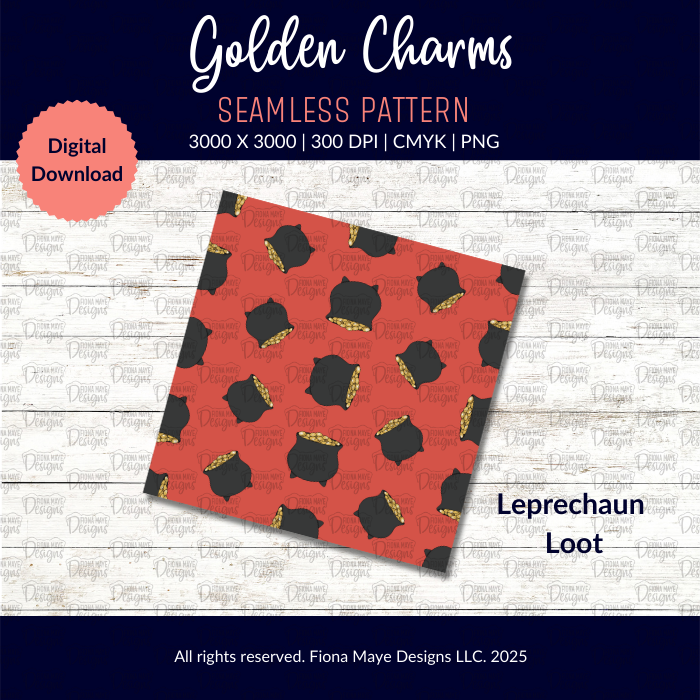 Golden Charms | PNG Seamless Patterns