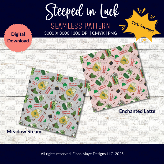 Steeped in Luck | PNG Seamless Patterns