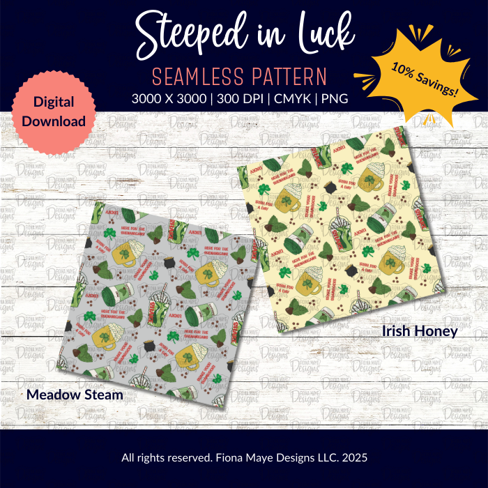 Steeped in Luck | PNG Seamless Patterns