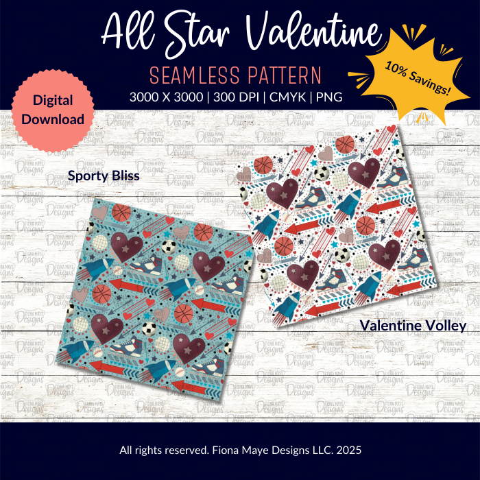 All Star Valentine | PNG Seamless Patterns