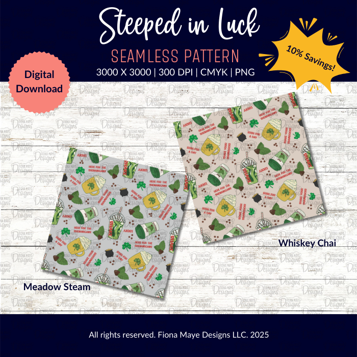 Steeped in Luck | PNG Seamless Patterns