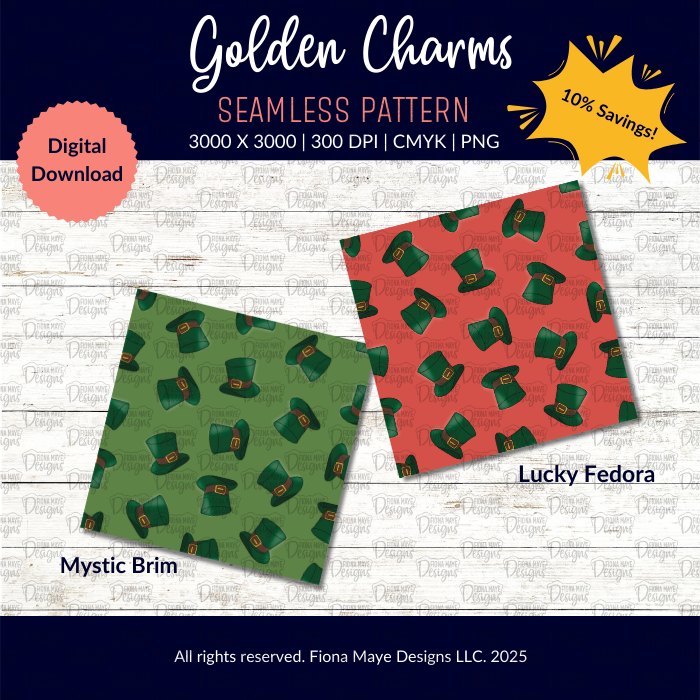 Golden Charms | PNG Seamless Patterns