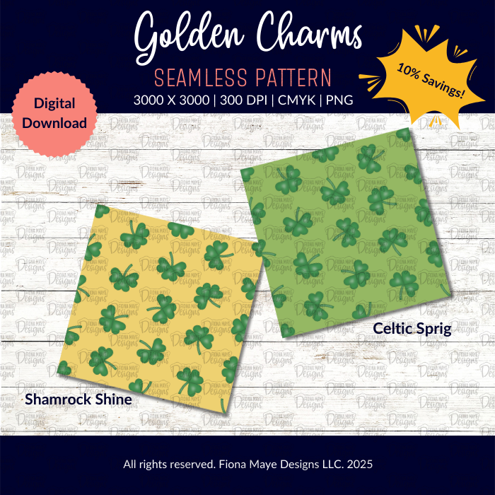 Golden Charms | PNG Seamless Patterns