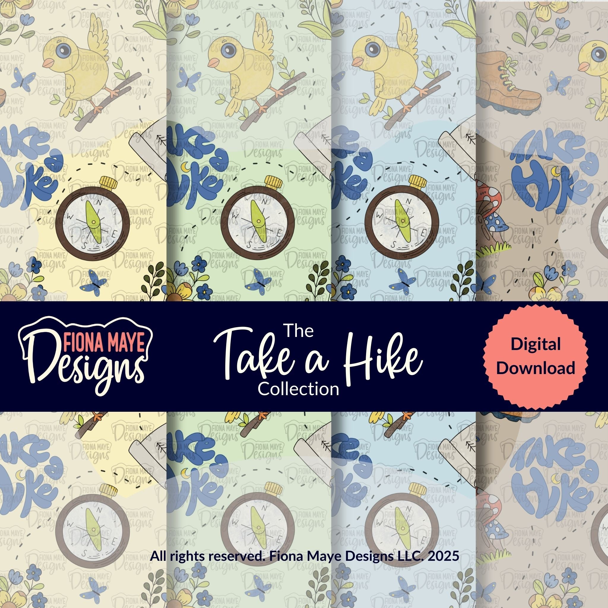 Take a Hike | PNG Seamless Pattern(s) – Fiona Maye Designs