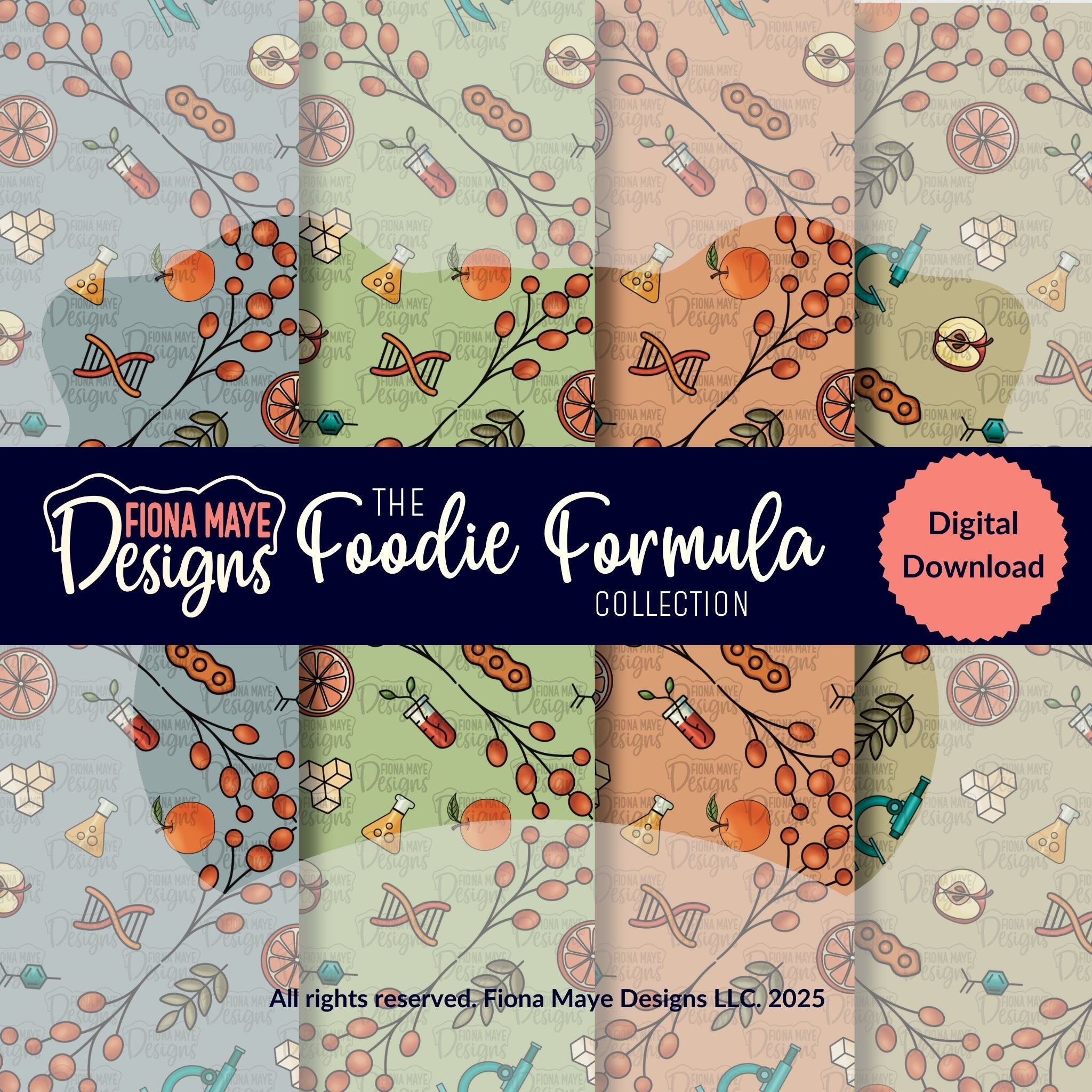 Foodie Formula | PNG Seamless Pattern(s) – Fiona Maye Designs